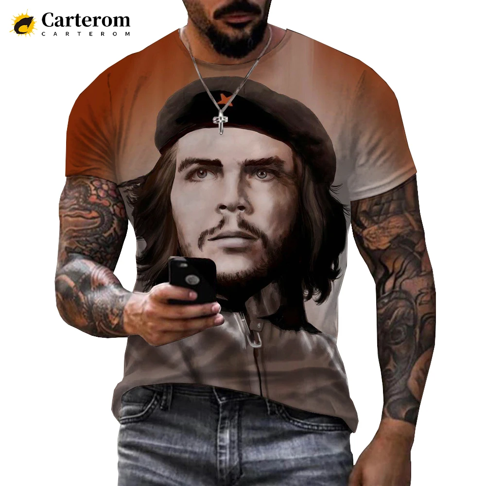 2023 The Latest Men\'s Fashion Great Famous Hero Che Guevara 3D Printed T-shirt Summer Fashion Casual Oversized T-shirtt