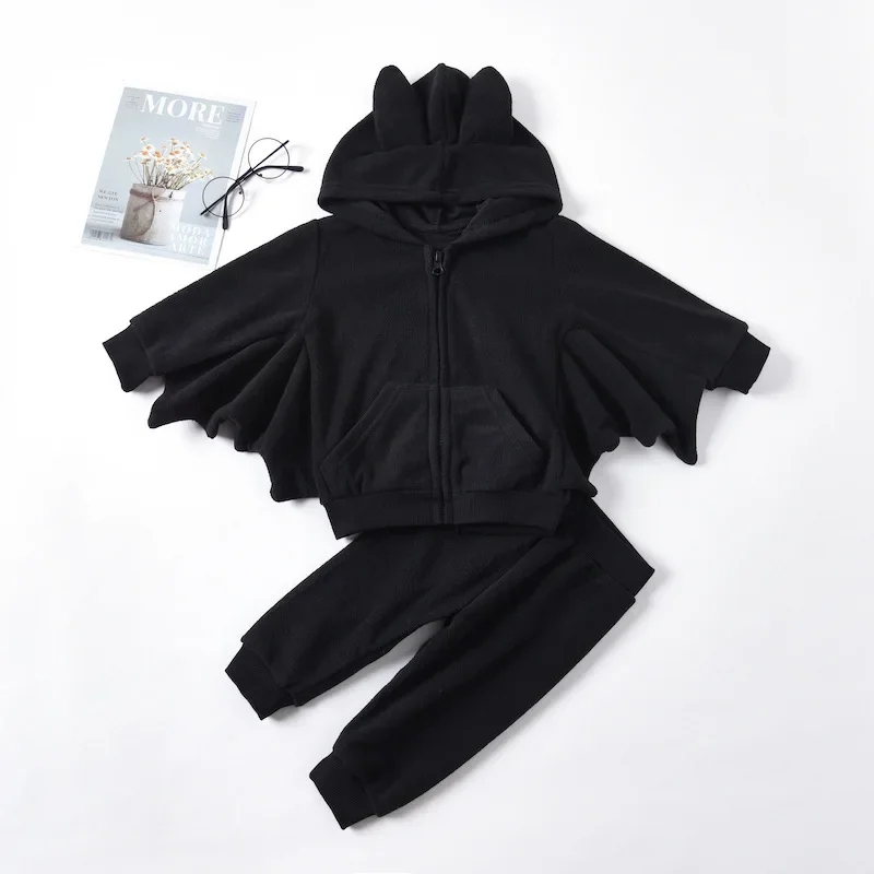 New Kids Cosplay Halloween costume 2021 Winter children's clothing suits cartoon bat man costume children black suit boys clothe