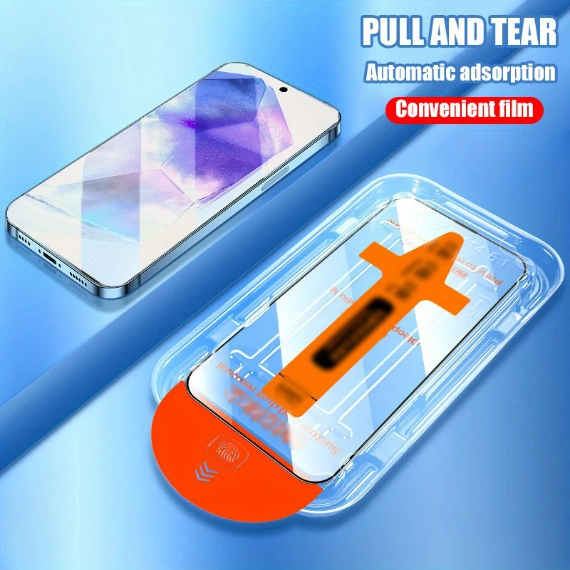 3 Stück gehärtetes Glas für Galaxy A56 A55 A16 A36 A26 5G Staubfreie Box Galaxy A54 A53 A52 A35 A25 A15 Displayschutzfolie