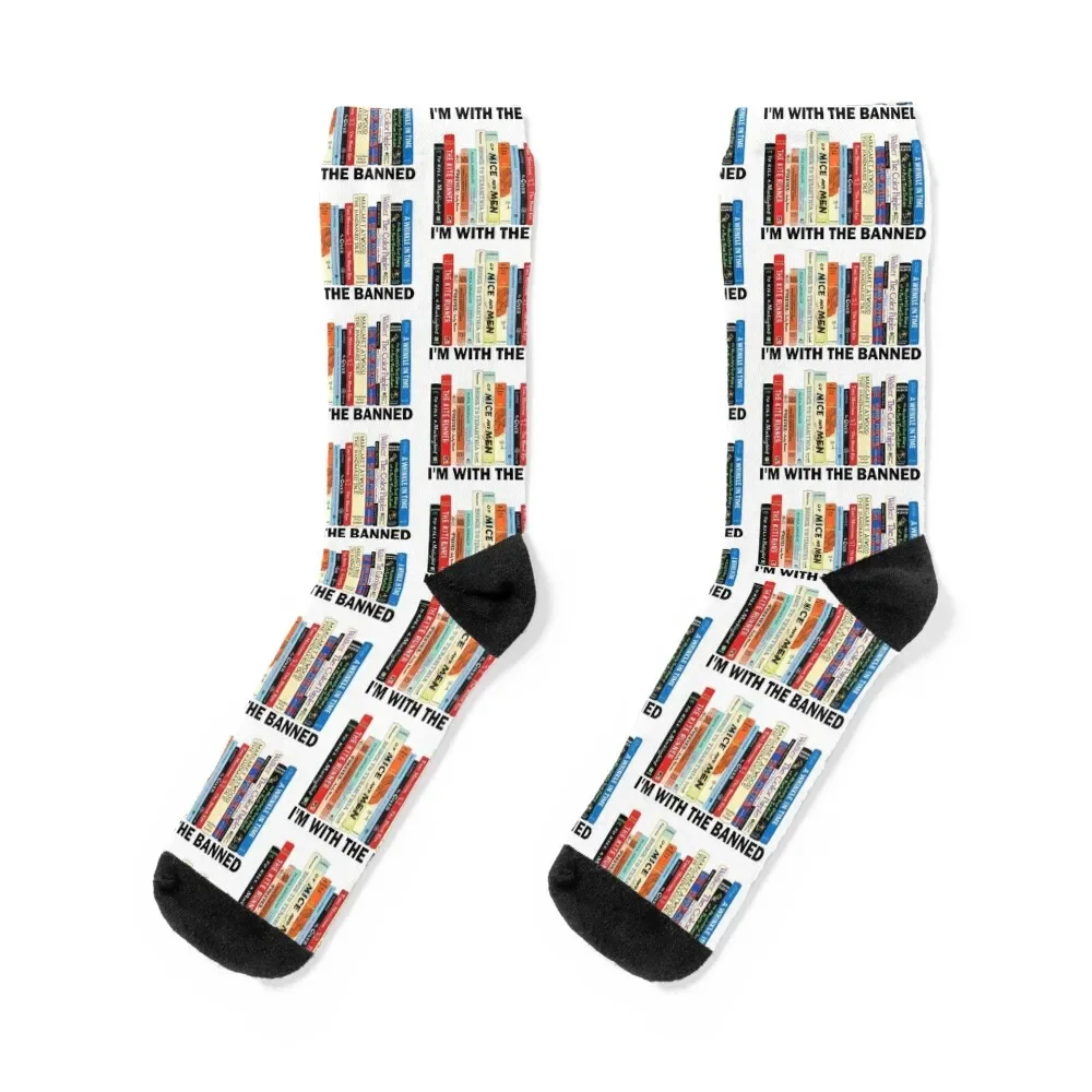 

I'm With The Banned books Socks winter Stockings compression moving stockings men cotton high quality Women Socks Men's