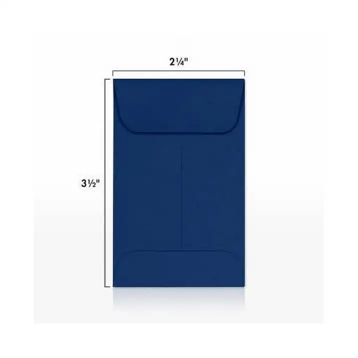 LUXPaper #1 Coin Envelopes w/ Moistenable Glue, Navy Blue, 2 1/4in x 3 1/2in, 80lb, 50/Pack
