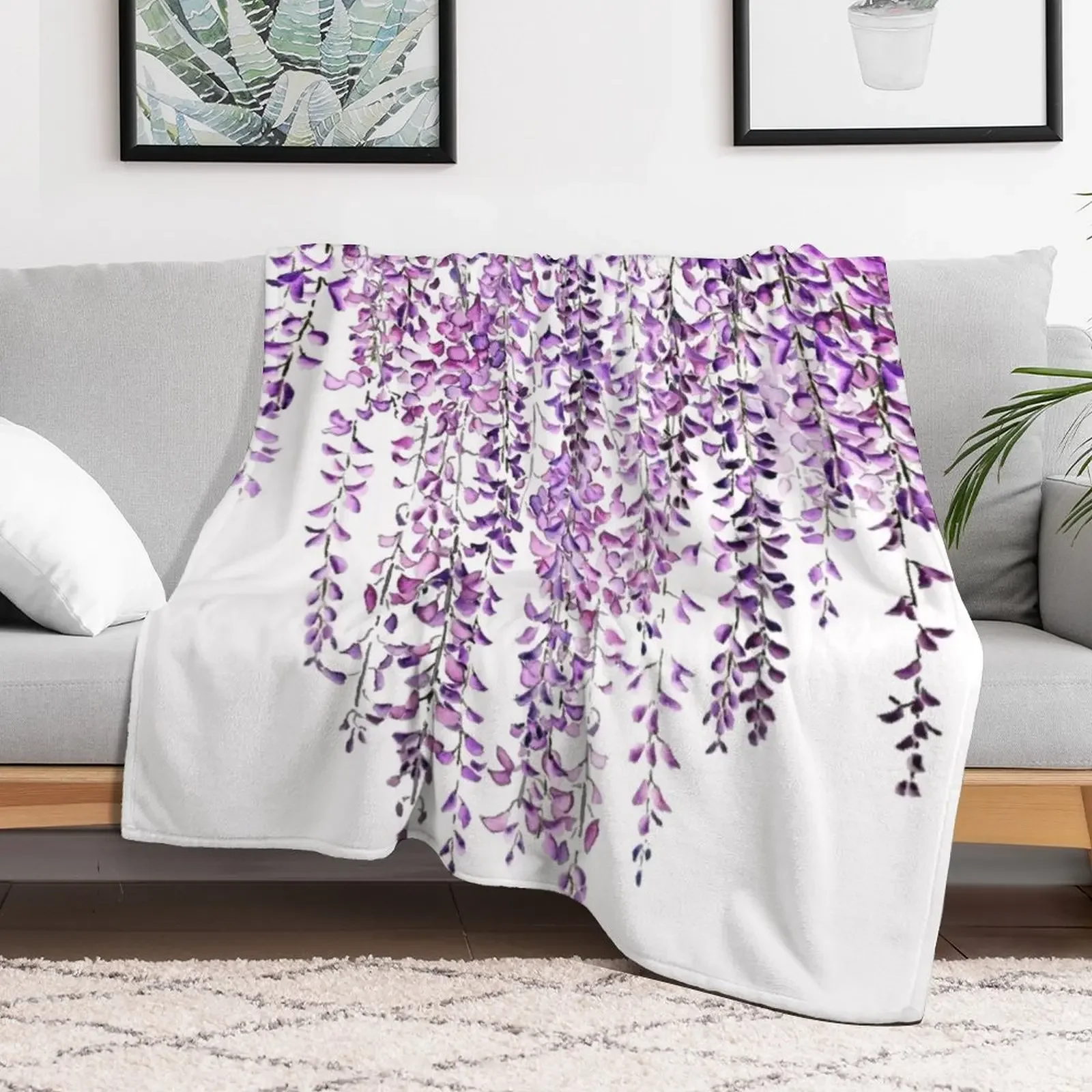 purple wisteriain bloom Throw Blanket Blankets Sofas Of Decoration Hairy Blankets