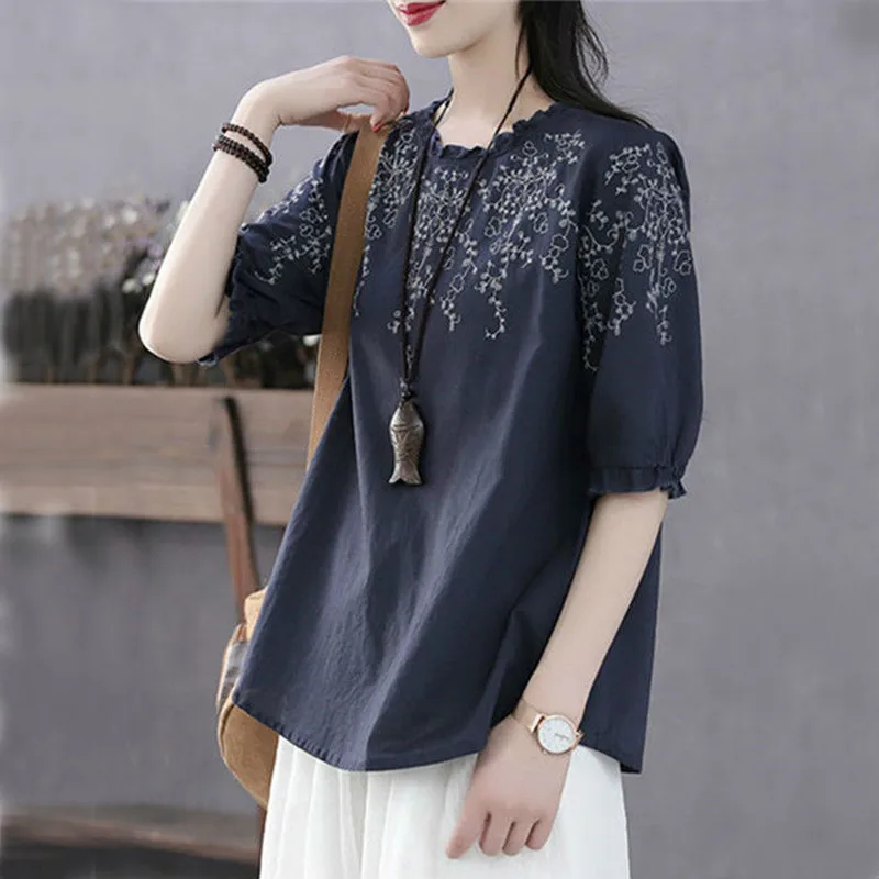 

Plus Size Women's Summer Casual Fashion Short Sleeve T-Shirt Loose Thin Comfortable Office Lady New Arrival