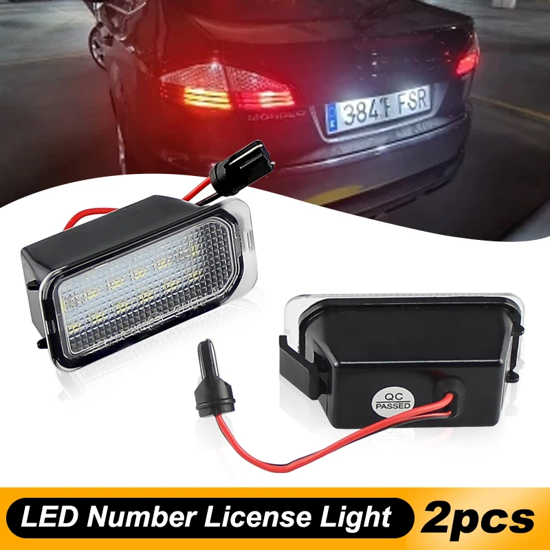 2x Car LED License Plate Light For 2015-2021 Ford Edge Ranger C-Max EcoSport Transit 150 250 350HD Connect Jaguar XJ XF 6000K