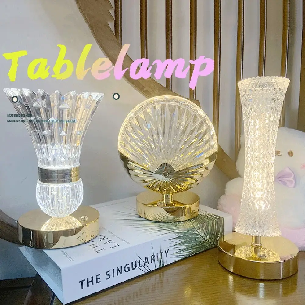 

Dimmable Crystal Table Lamp Adjustable Touch Control Acrylic Night Light Soft Lights Ornaments Atmosphere Light