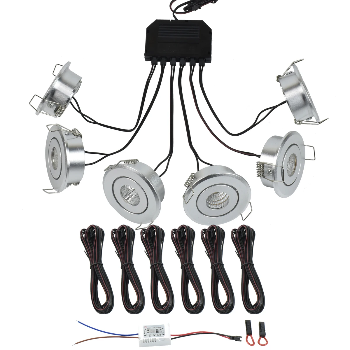 Mini Spot it 6 stks 3 w Downlight Koppeling Set voor Carport Terras Pergola Veranda Licht LED Onder Kast licht IP44