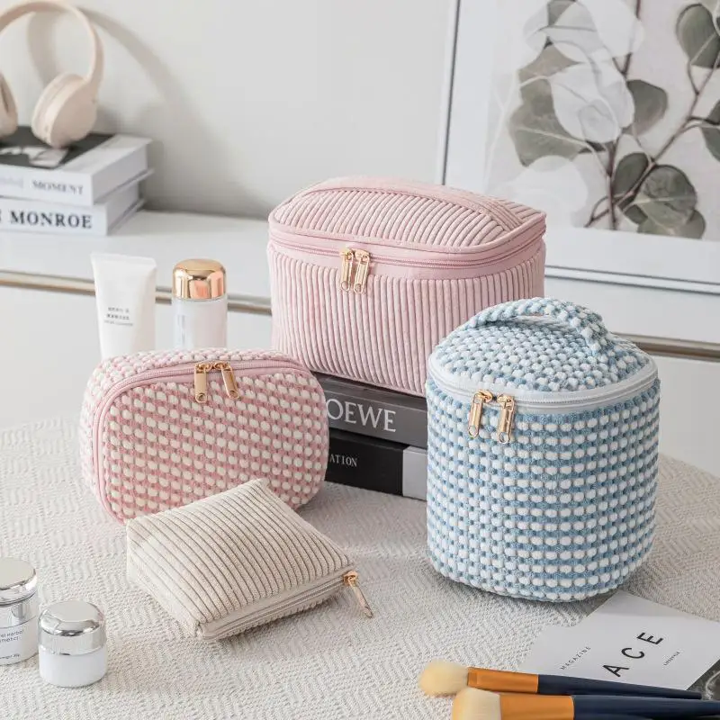 【xxx】1/4Pcs Travel Portable Lipstick Bag Velvet Cosmetic Bag Girly Storage Bag Large Capacity Classified Handheld Toilet Bag