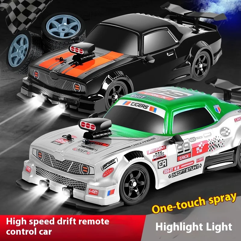 2.4g HB 1:16 Spray Drift Remote Control Car Led Lamp With Smoke Function RC Model Children's Gift Toys