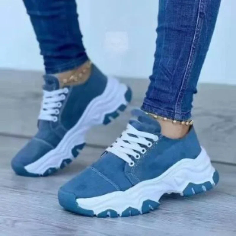 Vrouwen Gevulkaniseerde Schoenen Platform Schoenen Voor Vrouwen 2024 Effen Kleur Suède Dames Sneakers Comfortabele Casual Zapatillas Schoeisel