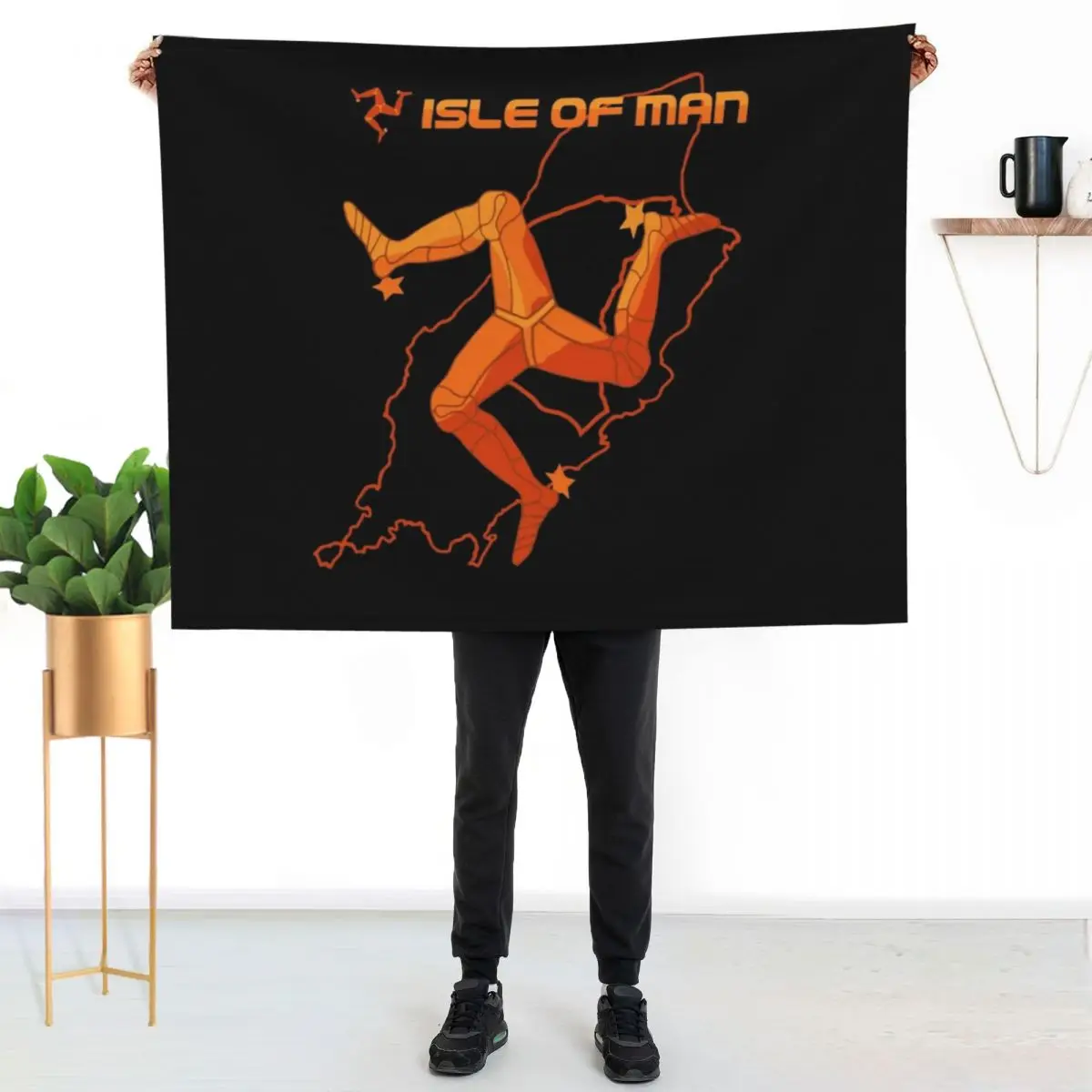 Isle of Man Classic Map Throw Blanket Sofas Weighted Luxury Throw Extra Large Throw Decorative Sofa Bed covers Blankets