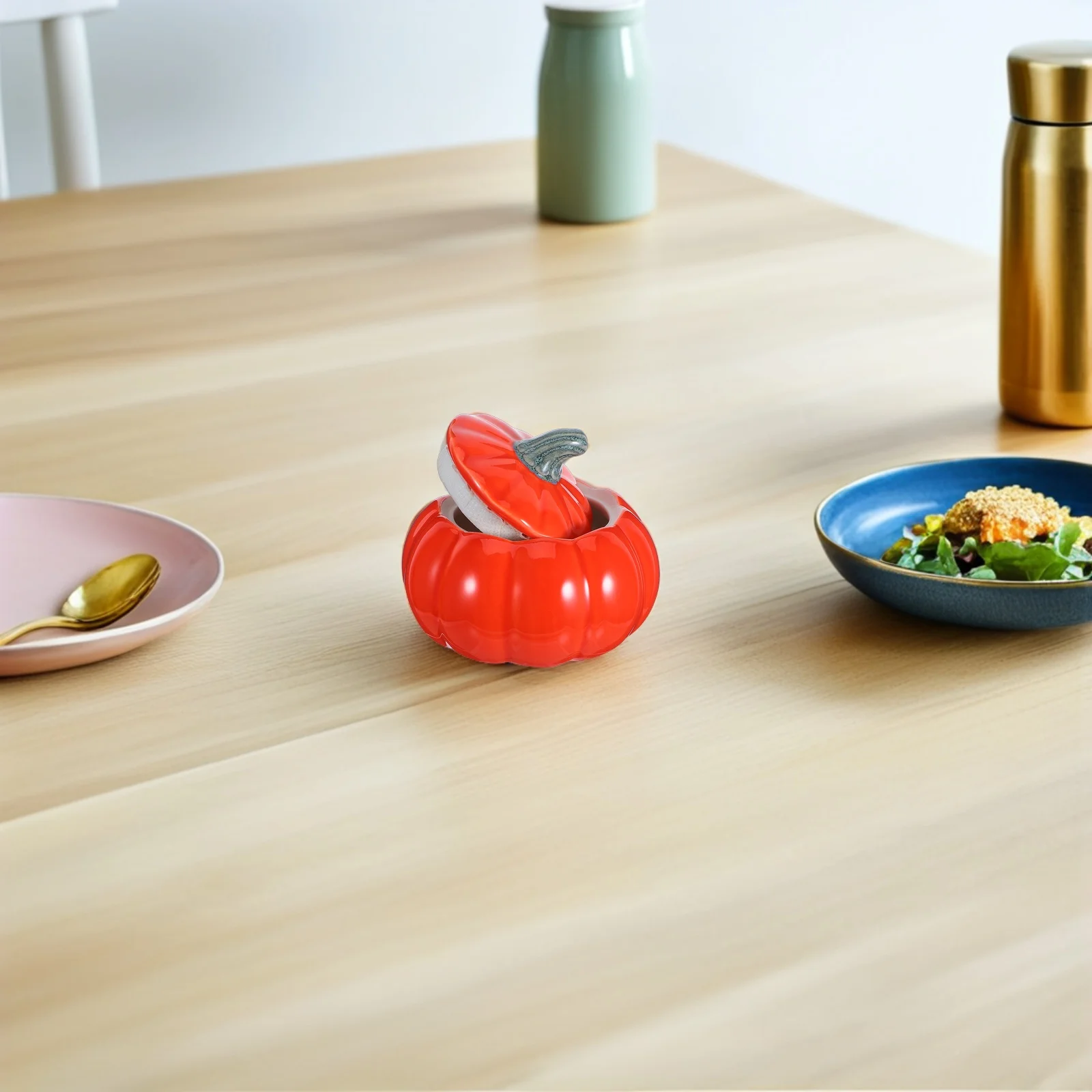 

Ceramic Pumpkin Shaped Bowl 300Ml Food Container For Soup Dessert Steamed Rice Baking Serving Kitchen Gadget Porcelain