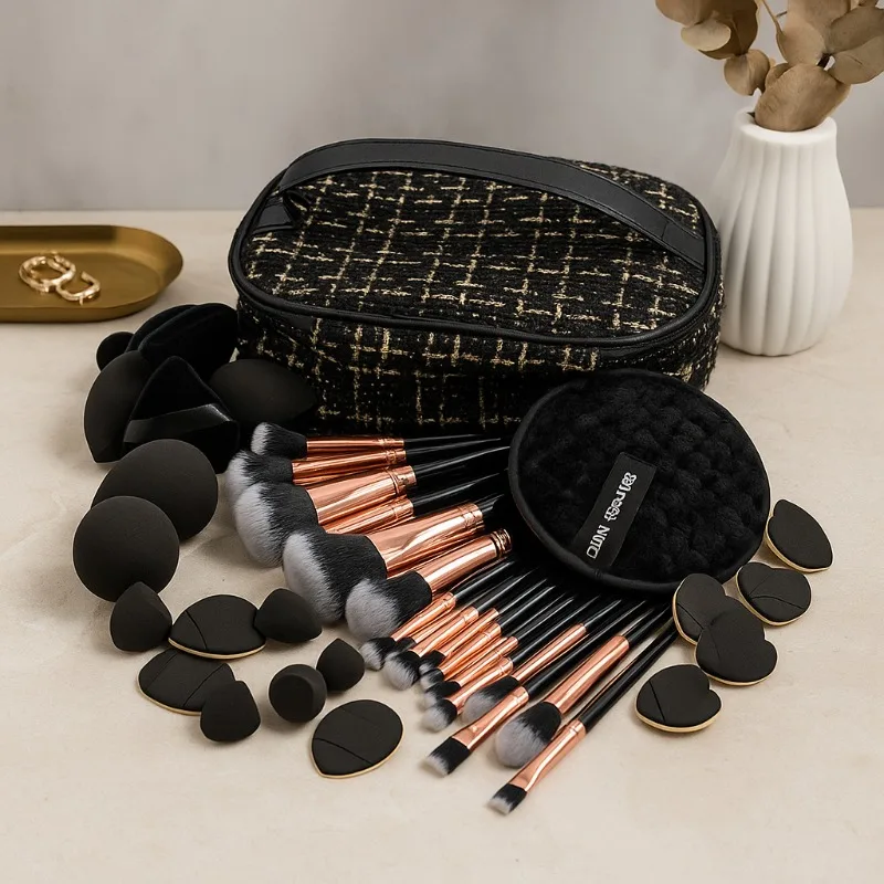 Profesjonalny zestaw pędzli do makijażu, 47 sztuk, do cieni do powiek, eyelinera, podkładu, blendowania, zestaw kosmetyków dla artystów, z etui.