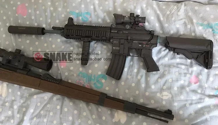 1:1 80cm M416 Assault Rifle 3D Paper Model Non - Firing Papercraft Toy - Detail 1