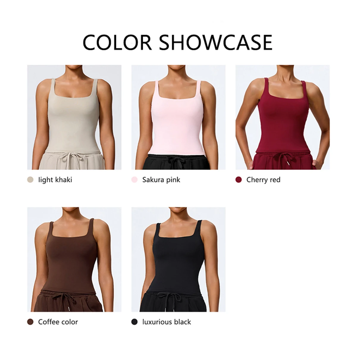 Hearuisavy Sommer Damen Workout Tanktop Gym Enganliegendes Unterhemd Atmungsaktiv Schnelltrocknend Ärmelloses Yoga-Oberteil Lauf-Sportweste – Detail 6