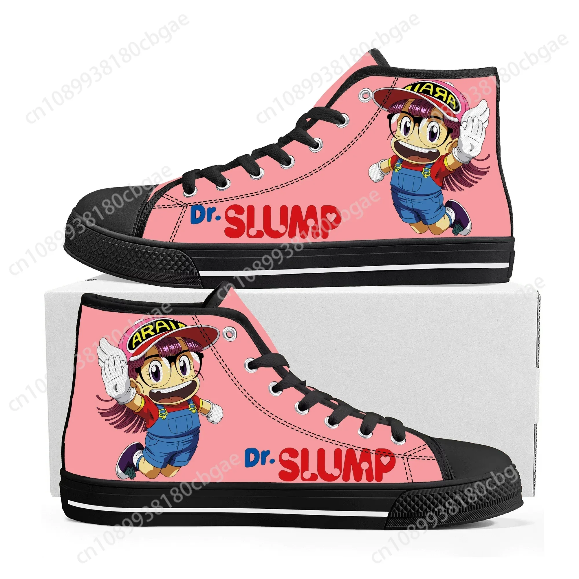 

Japan Anime Manga Cartoon Arale Dr Slump High Top Sneakers Mens Womens Teenager Canvas Sneaker Casual Couple Shoes Custom Shoe