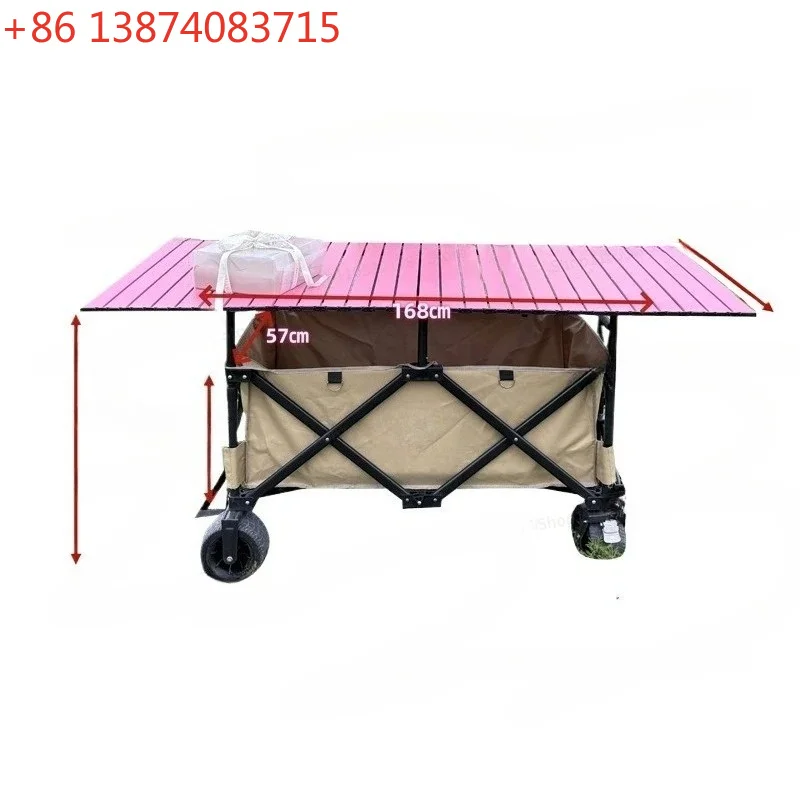 For 168 * 72 Large Table Board Camper Outdoor Stall Picnic Special Cart Can Be Stored Portable Roadside Folding Cart