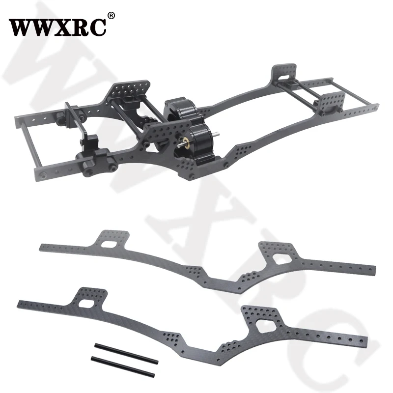 LCG Lower Center of Gravity Carbon Fiber Frame Rails for 1/10 RC Crawler Chassis Girders TRX4 Capra Axial SCX10 Upgrade Parts