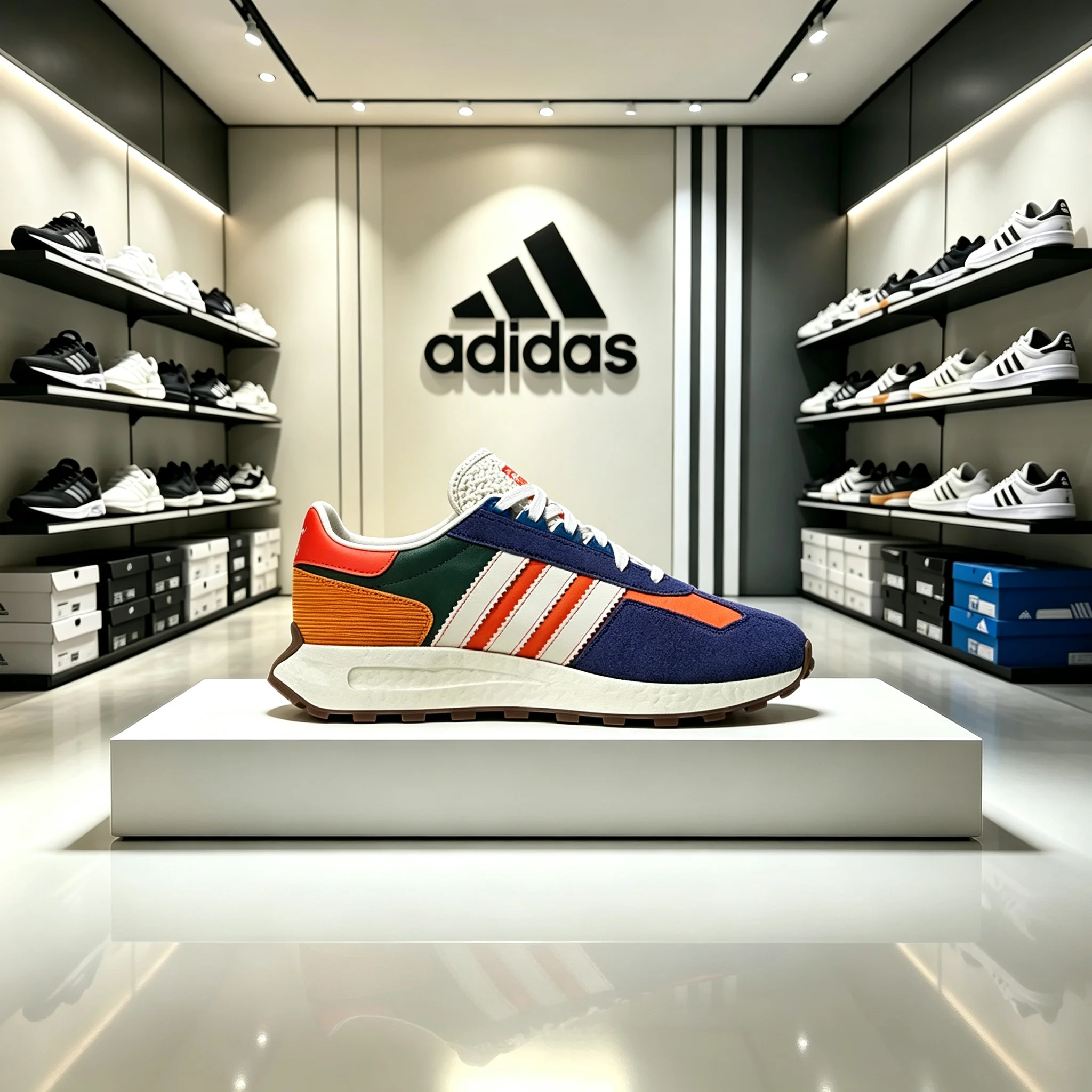 adidas Originals Retropy E5 Retro Lightweight Durable Non-Slip Low-Top Boost Running Shoes Unisex Blue-Orange GW6059