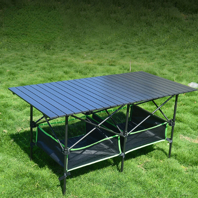 

Ultralight Portable Folding Picnic Camping Table Indoor Outdoor High Strength Aluminum Alloy Roll-Up Bag BBQ Hiking