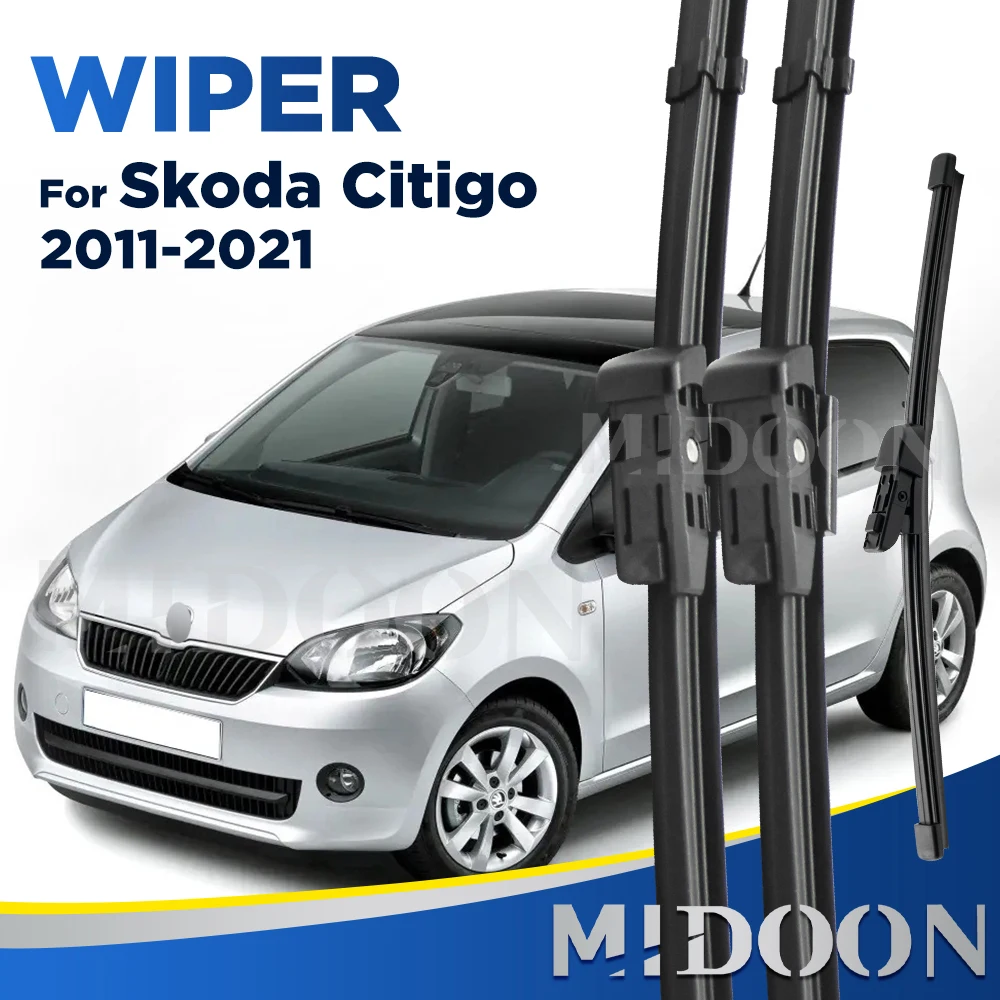 

Стеклоочиститель MIDOON для Skoda Citigo 2011-2021 2012 2013 2014 2015, передние и задние щетки стеклоочистителя, щетки для ветрового стекла 24 "+ 16" + 10"