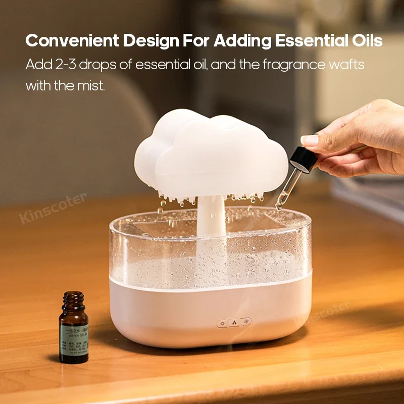 2024 2024 lucu baru untuk Cloud Diffuser Zen Raindrops pelembap udara penyebar minyak esensial USB Desktop semprotan ultrasonik