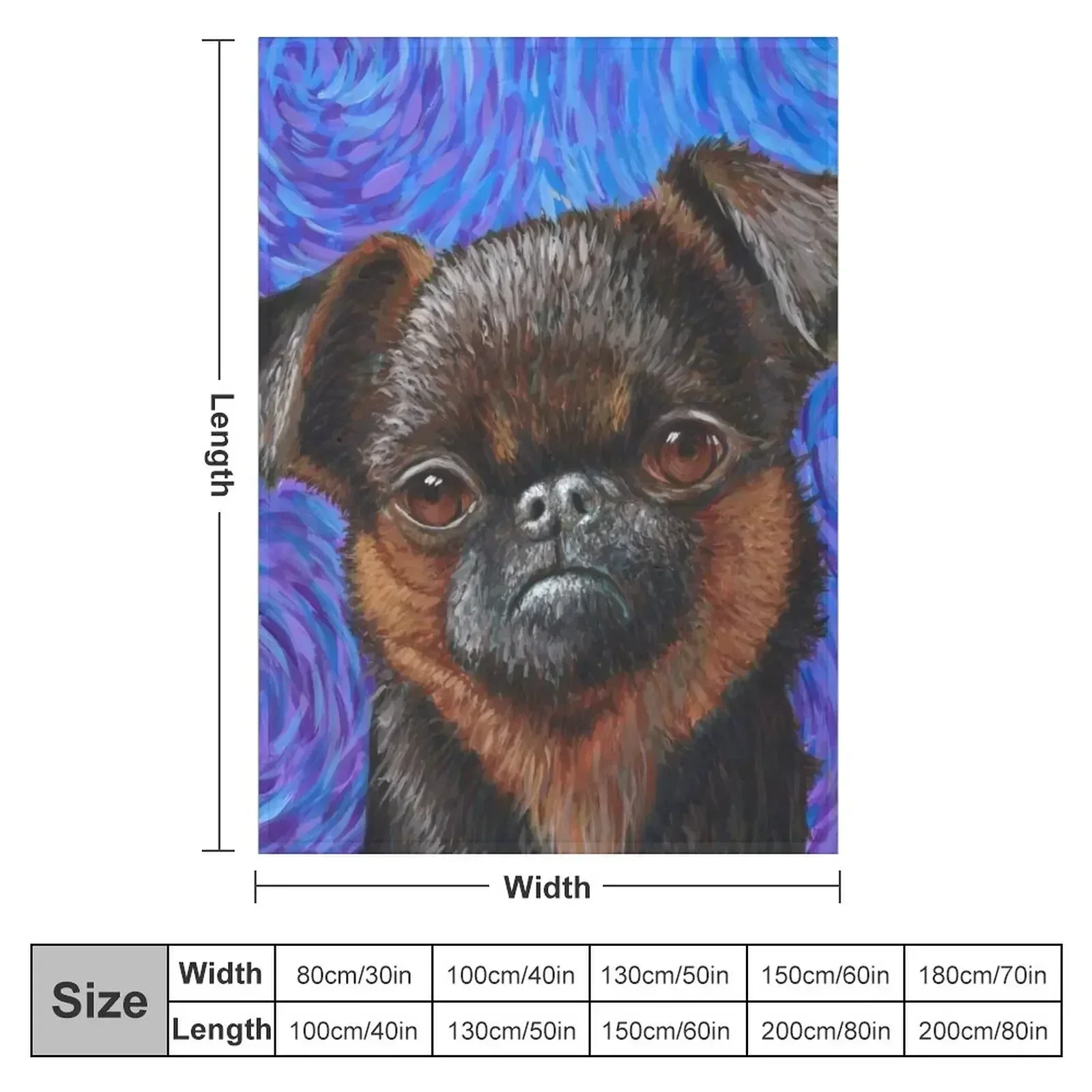 Brussels Griffon Throw Blanket couch cozy soft plush fuzzy picnic outdoor blanket