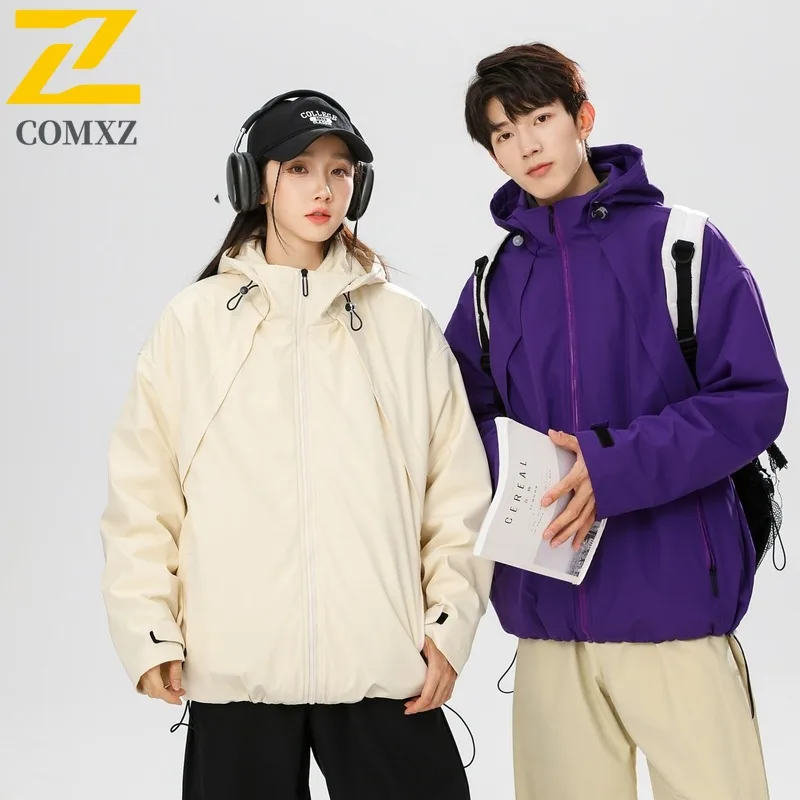 

COMXZ 2025 женская куртка в японском гонконгском стиле, свободная посадка, модное пальто, весна-осень, модная верхняя одежда, уличный стиль