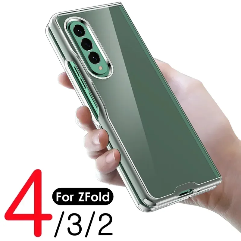 Front Back Protective Case for Samsung Galaxy Z Fold 4 3 2 Shockproof Shell Transparent Phone Cover for Galaxy ZFold 4 3 Bumper