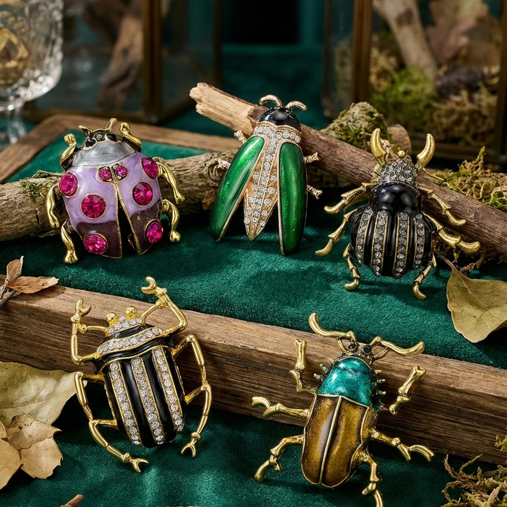 Broches Elegantes de Besouro Esmaltados para Mulheres e Unissex, Clássicos com Strass, Alfinetes de Inseto para Escritório, Festa, Amigos, Novos Presentes, Acessórios de Joalheria