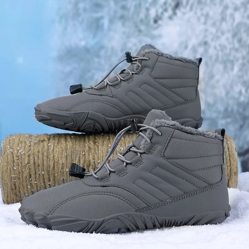 

Fleece-Lined Hiking Boots for Men and Women Snow Boots Five-Toe Cotton Boots Anti-Slip Stream-Crossing Shoes