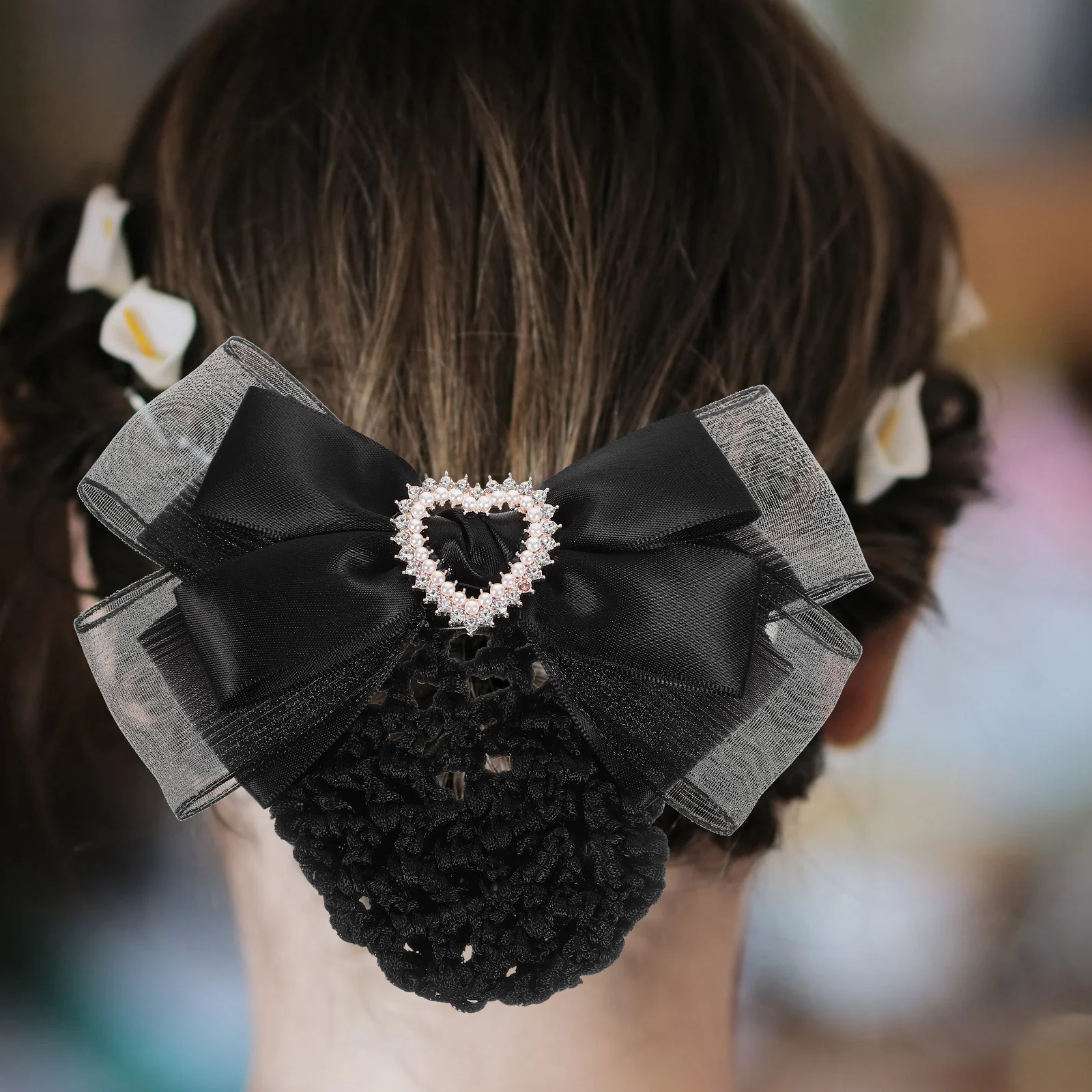 

1pcs Hair Bun Cover Clip Elegant Mesh Net For Nurse Flight Attendant Professional Hairstyle Lightweight Women Hair Accessory