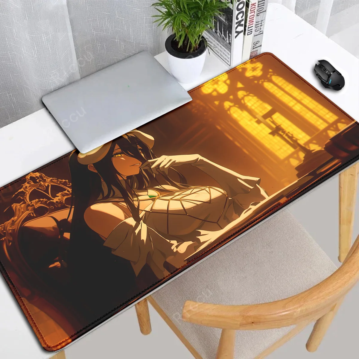 Anime Overlord albedo Mouse Mats mousepad Large Anime Gaming Accessories Mause Kawaii Carpet Cabinet Keyboard Deskmat mouse pad