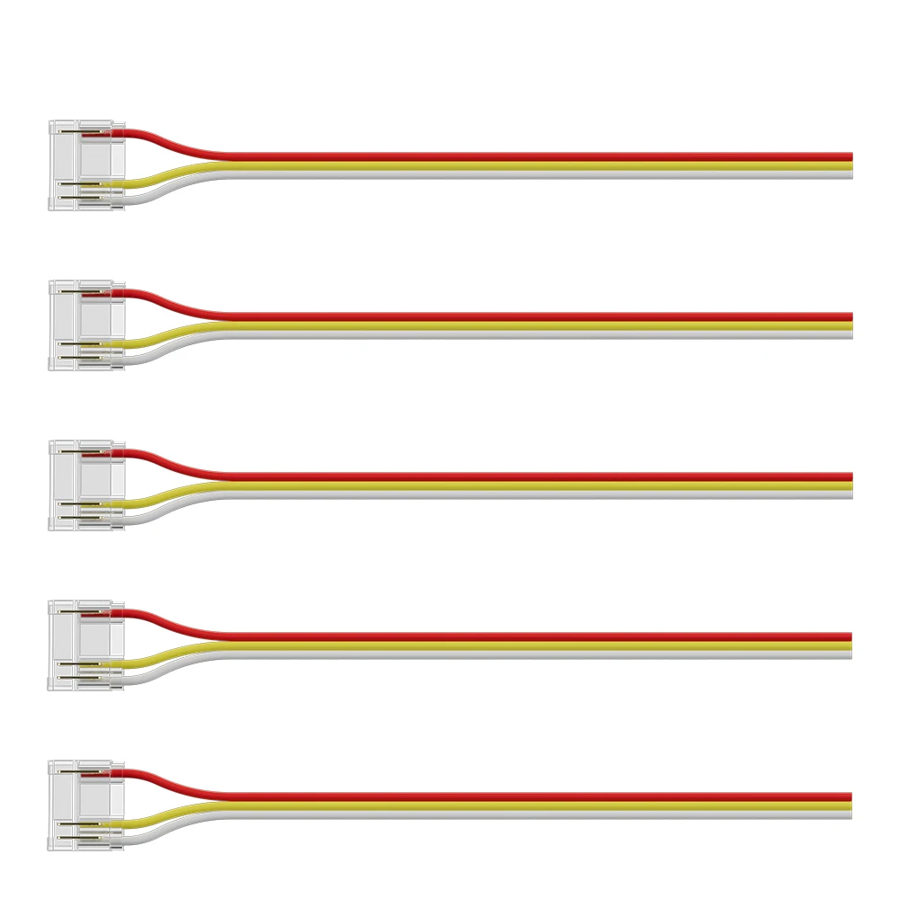 PAUTIX COB RGBIC LED Strip 3 złącza pinowe zestaw 12mm przedłużka do złącza przewodu do światła LED COB RGBIC