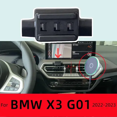 BMW X3 G01 2022 2023 15W 무선 ​​충전 특수 고정 브래킷베이스 MagSafe 마운트 용 자동차 휴대 전화 마그네틱 홀더