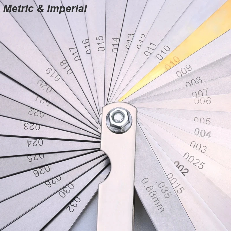 89A32 Inch Metric Thickness Feeler Gauge ,Fractional MetricRange 0.04-0.88mm,Thickness Measurement and Layout Tool