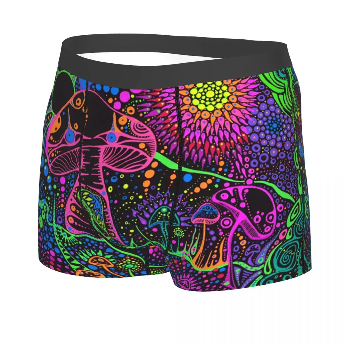 Psychedelic Magic Rainbow Mushrooms Boxer Shorts Men 3D Print Male Soft Mysterious Boho   Underwear Panties Briefs
