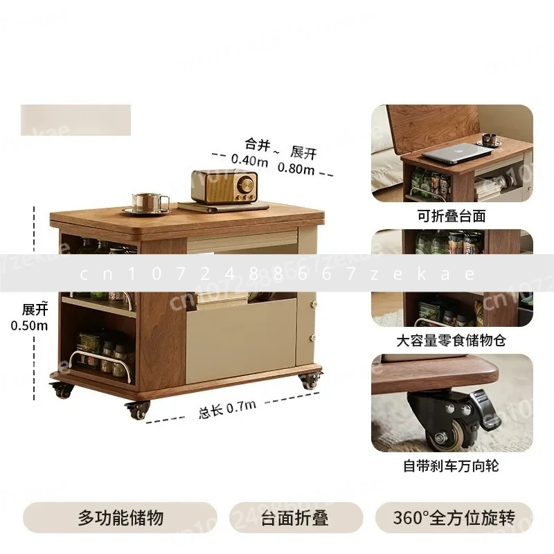 

Ваби-песок, передвижной боковой столик из массива дерева, небольшой столик для гостиной, многофункциональная тележка для хранения, журнальный столик