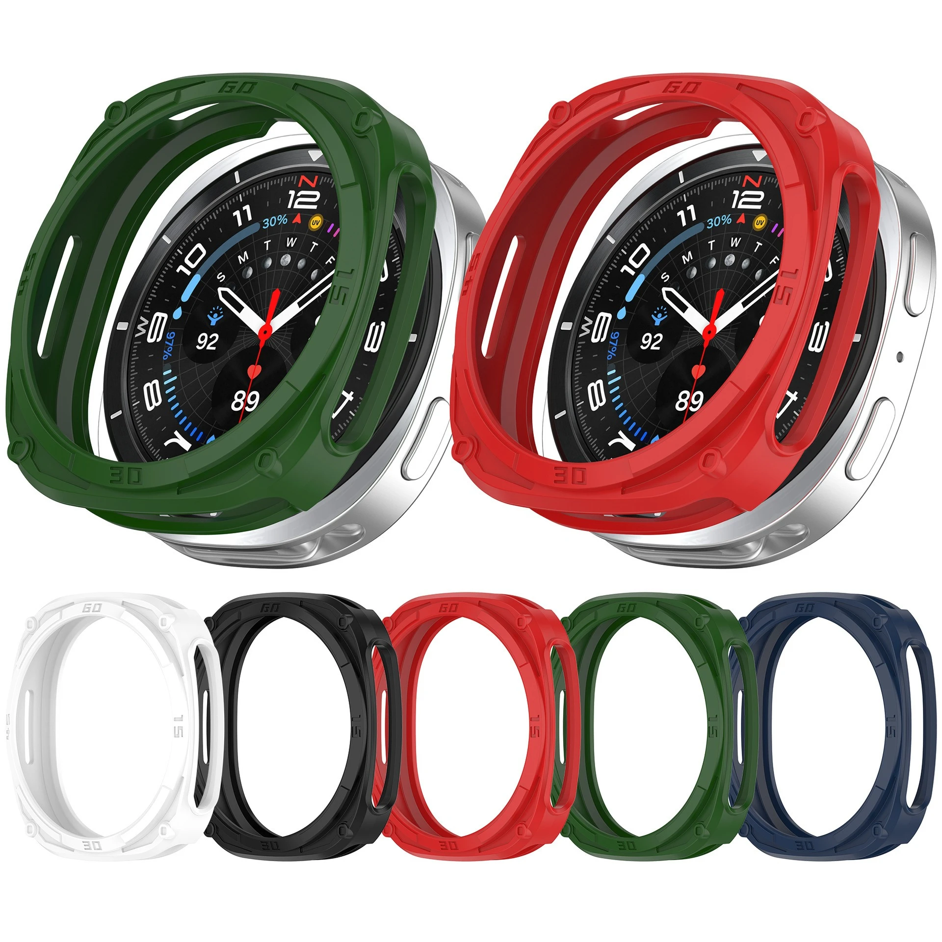 TPU Skeleton Mecha Watch Case Suit for Samsung Galaxy Watch8 40mm/44mm Half Pack Armor-like Protective Case