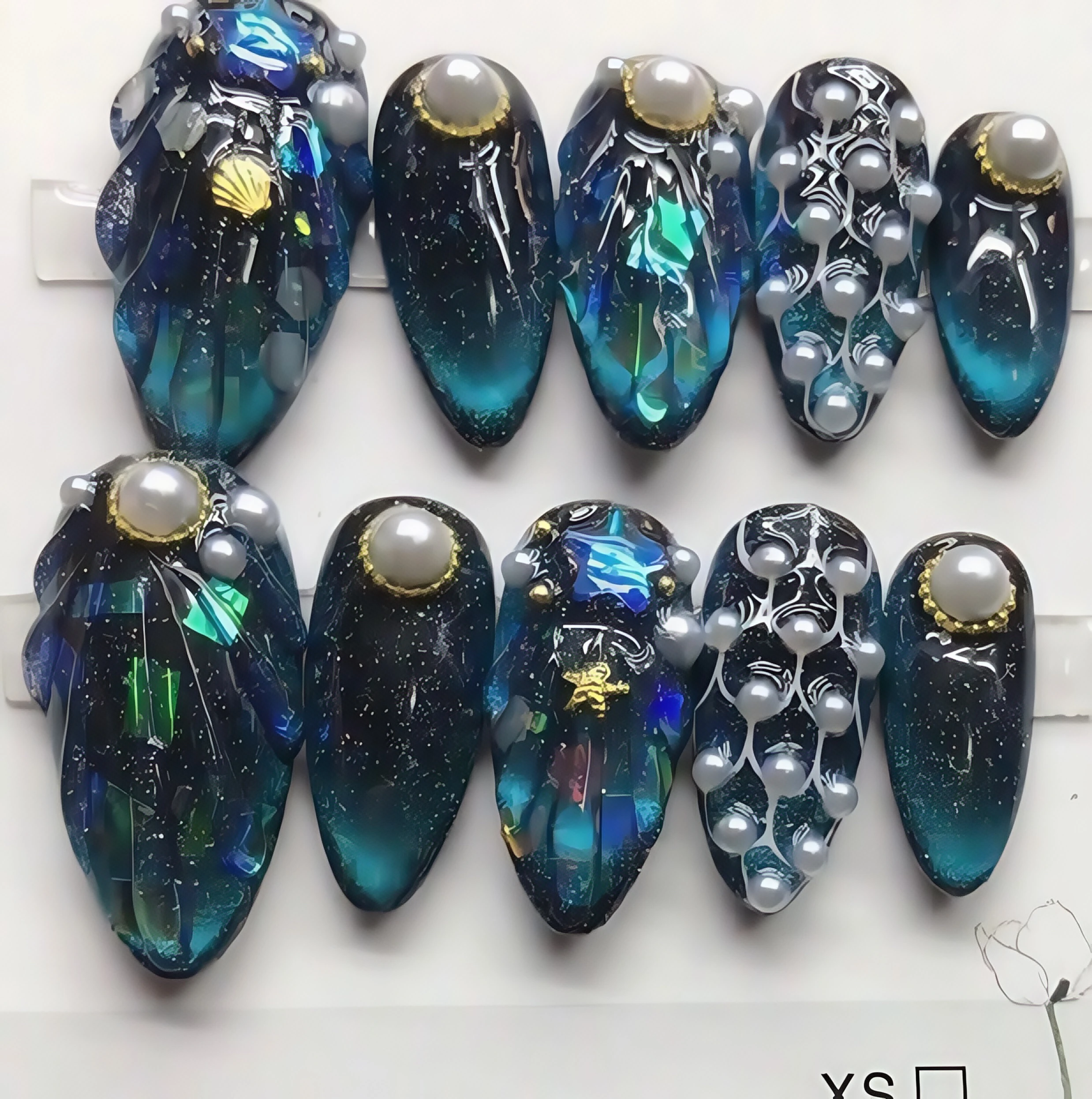 10 Uds. De diamantes de imitación grandes en forma de almendra para presionar en las uñas, chica picante, estilo insecto y fresco, arte de uñas postizas desmontable hecho a mano