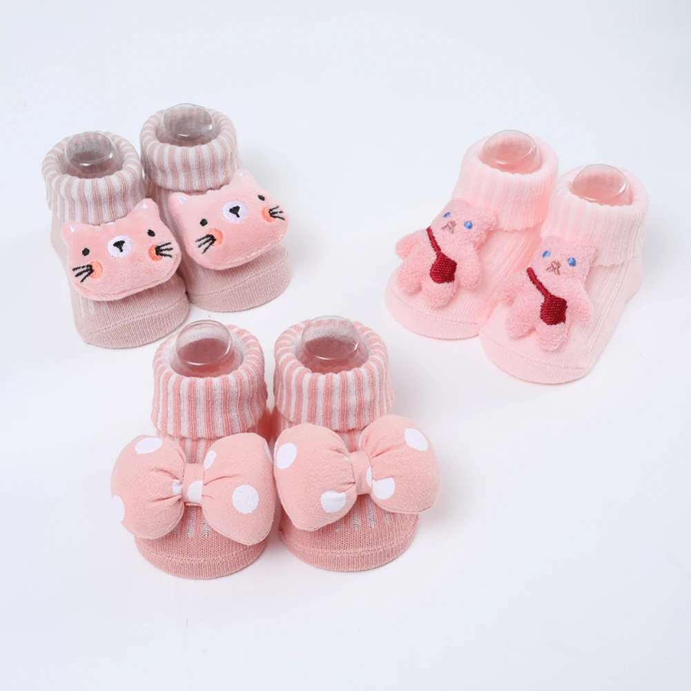 Newborn Autumn Baby Girls Boys Socks Cartoon Animal Baby Socks Infant Baby Sock Anti Slip Soft Cotton Floor Sock Shoes