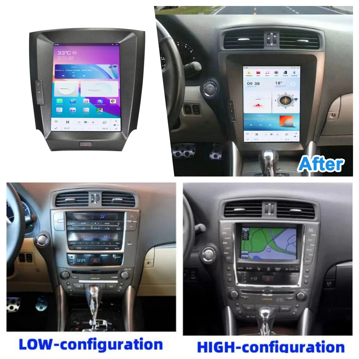 أندرويد 15 راديو السيارة لكزس IS250 2009 2007 2009 2010 IS220 السيارات الوسائط المتعددة تسلا نمط Carplay بلوتوث No 2din Dvd #4