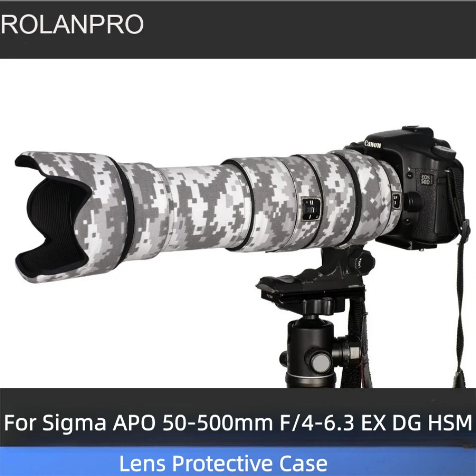 

ROLANPRO Lens Camouflage Coat for Sigma APO 50-500mm F/4-6.3 EX DG HSM Lens Protective Sleeve Guns Case Cover Foto Bag