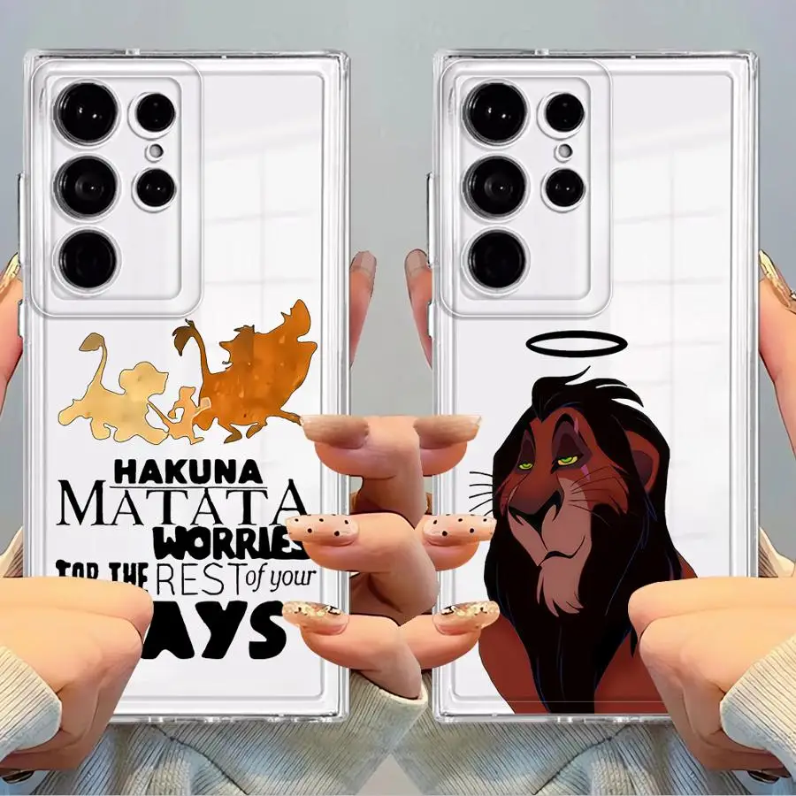 Disney Re Leone Custodia Cool per Samsung Galaxy Note 20 Ultra 10 S24 S25 Edge S20 Plus S22 FE S23 Ultra S21 Cover Trasparente