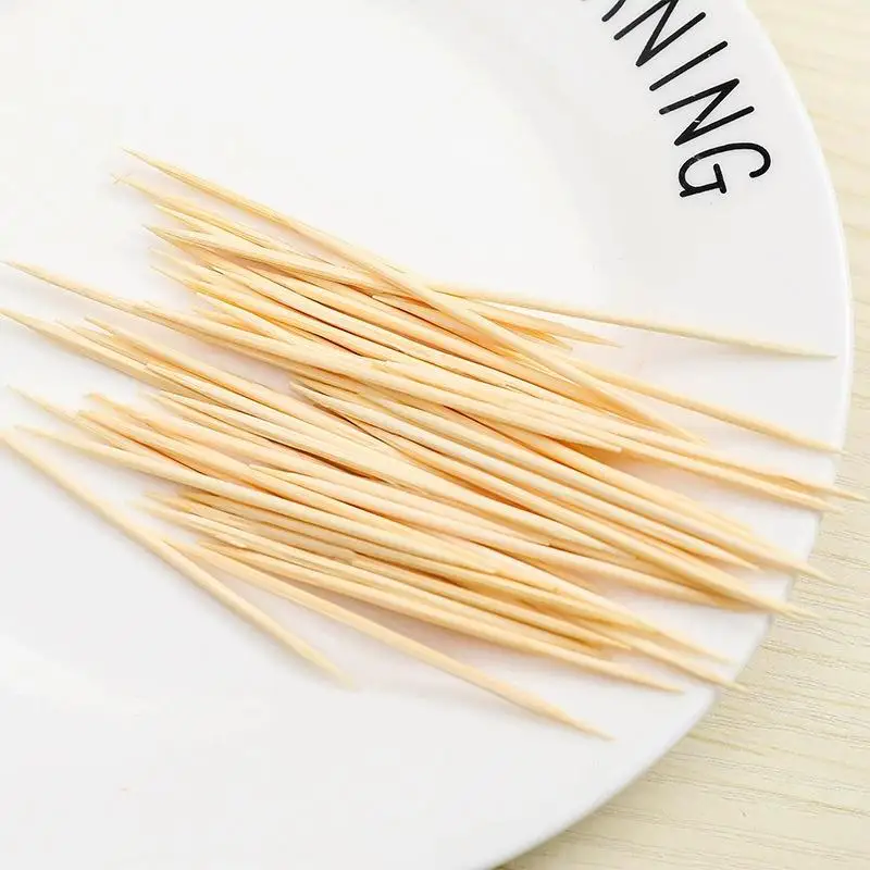 100/500 Pcs Disposable Cleaning Toothpick Double Headed Thick and Thin Toothpick Fruit Toothpick Natural Bamboo Toothpick