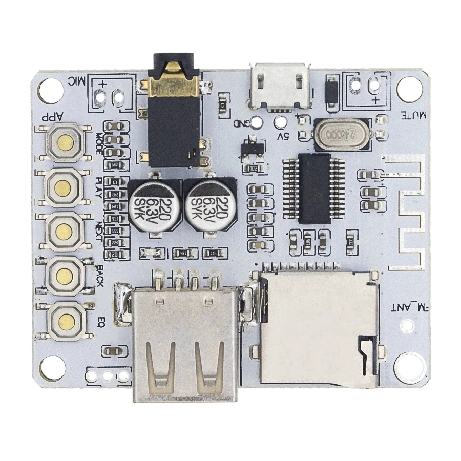 Bluetooth Audio Receiver Board with USB TF card Slot Decoding Playback Preamp Output 5V 2.1 Wireless Stereo Music Module