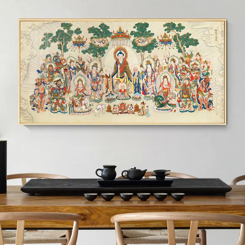 Abstract Buddhism Posters and Prints Wall Art Canvas Painting Buddhist Mood Pictures for Living Room Home Buddha Decoration-2