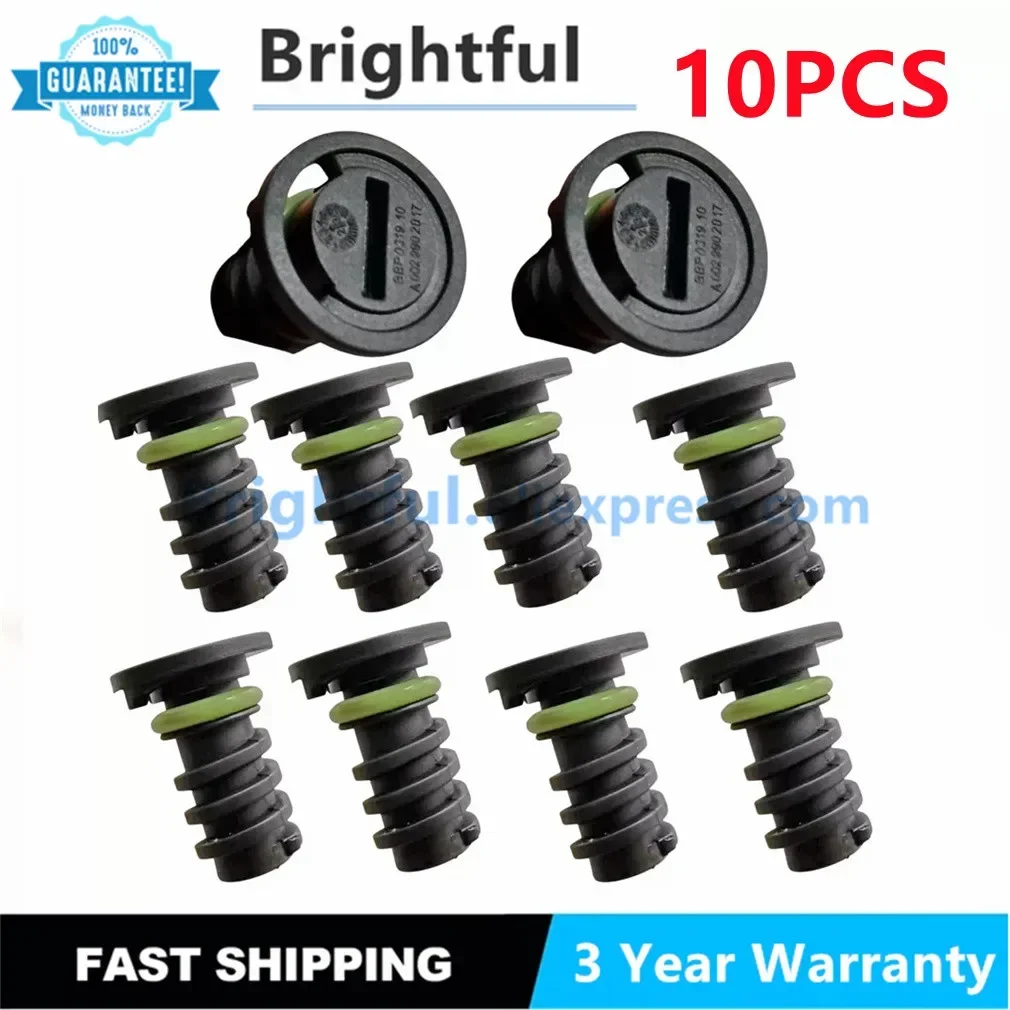 10Pcs Green Black Rubber Ring Engine Oil Pan Drain Screw Plug Plastic for Mercedes-Benz C63 AMG S550 S550 A0029902017 0029902017