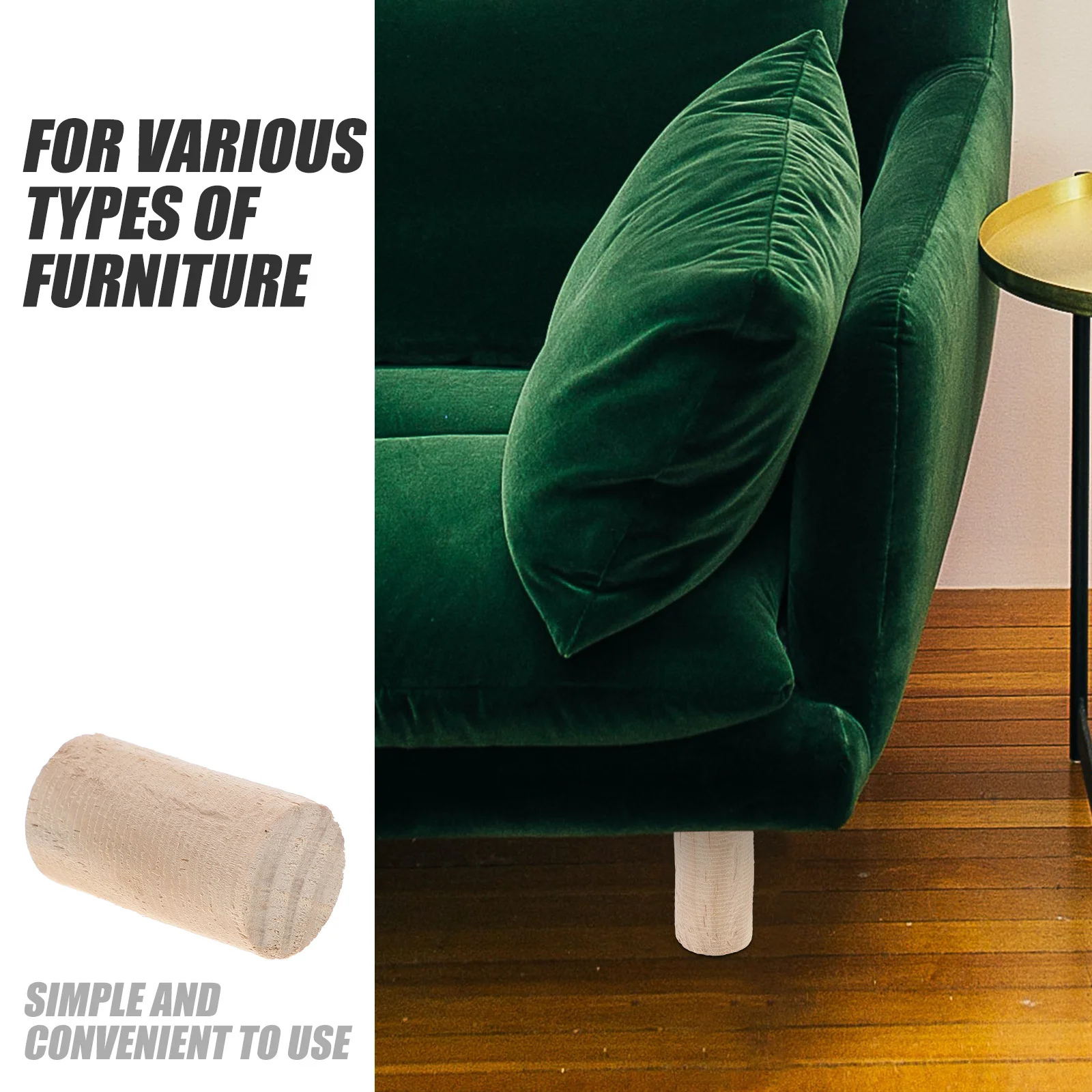 4Pcs Wooden Furniture Risers Easy Install Sofa Bed Table Height Boost Stable Support Aesthetic Design Home Decor