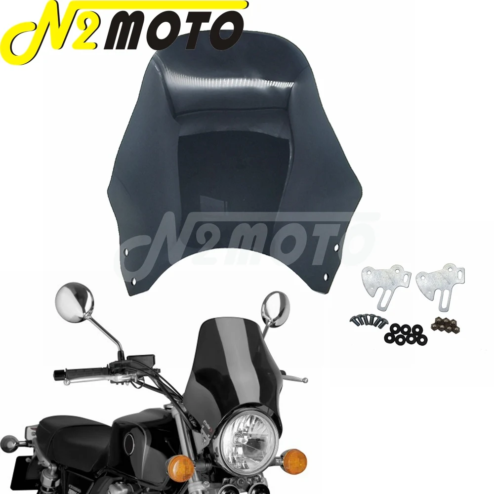 Universal Motorcycle Round Headlight Windshield Windscreen Air Deflector Kit For Suzuki Honda Yamaha Kawasaki BMW Aprilia Ducati