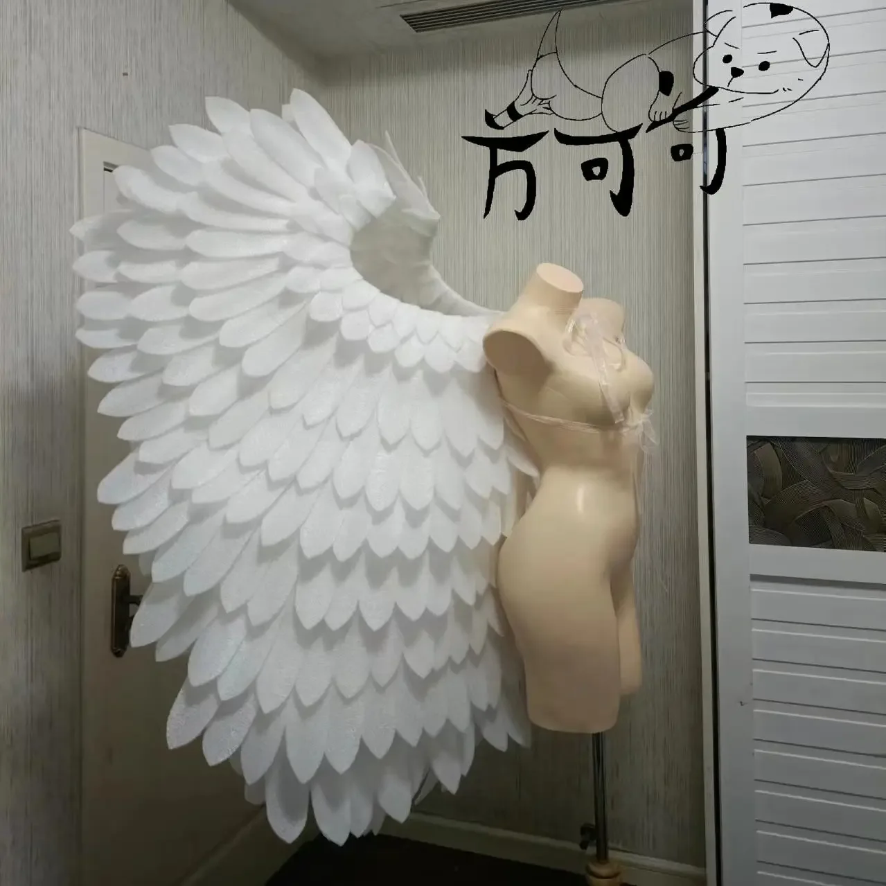 White Pearl Cotton Wing Halloween Wings Model Catwalk Costume Super Nightclub Performance Props Halloween Party Props
